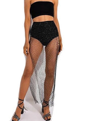 Nightclub Prom Fishing Mesh Water Diamond Skirt