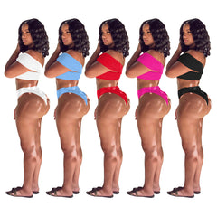 Split Swimsuit Women's Beach Solid Color Holiday Bikini