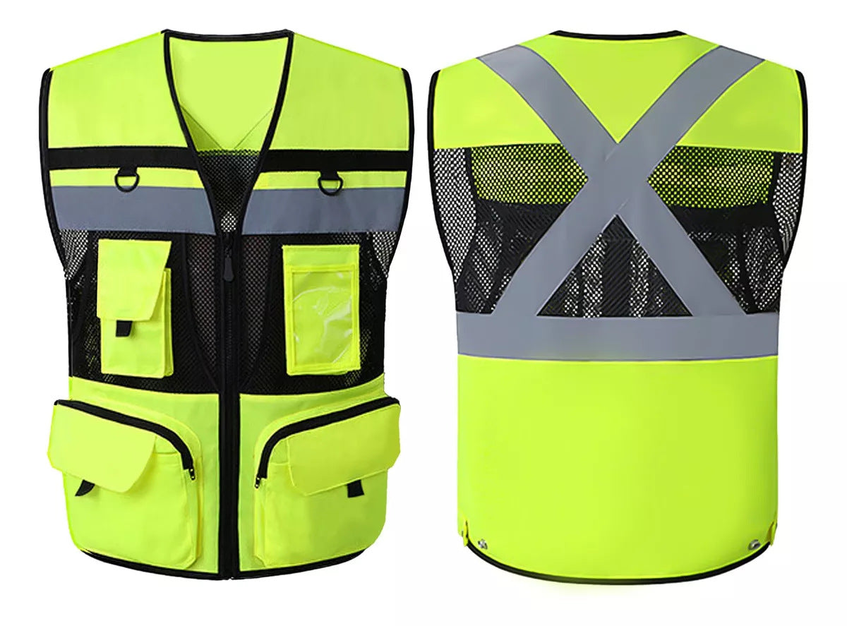 Multifunctional Reflective Traffic Breathable Vest Construction Duty Security Patrol Protective Clothing