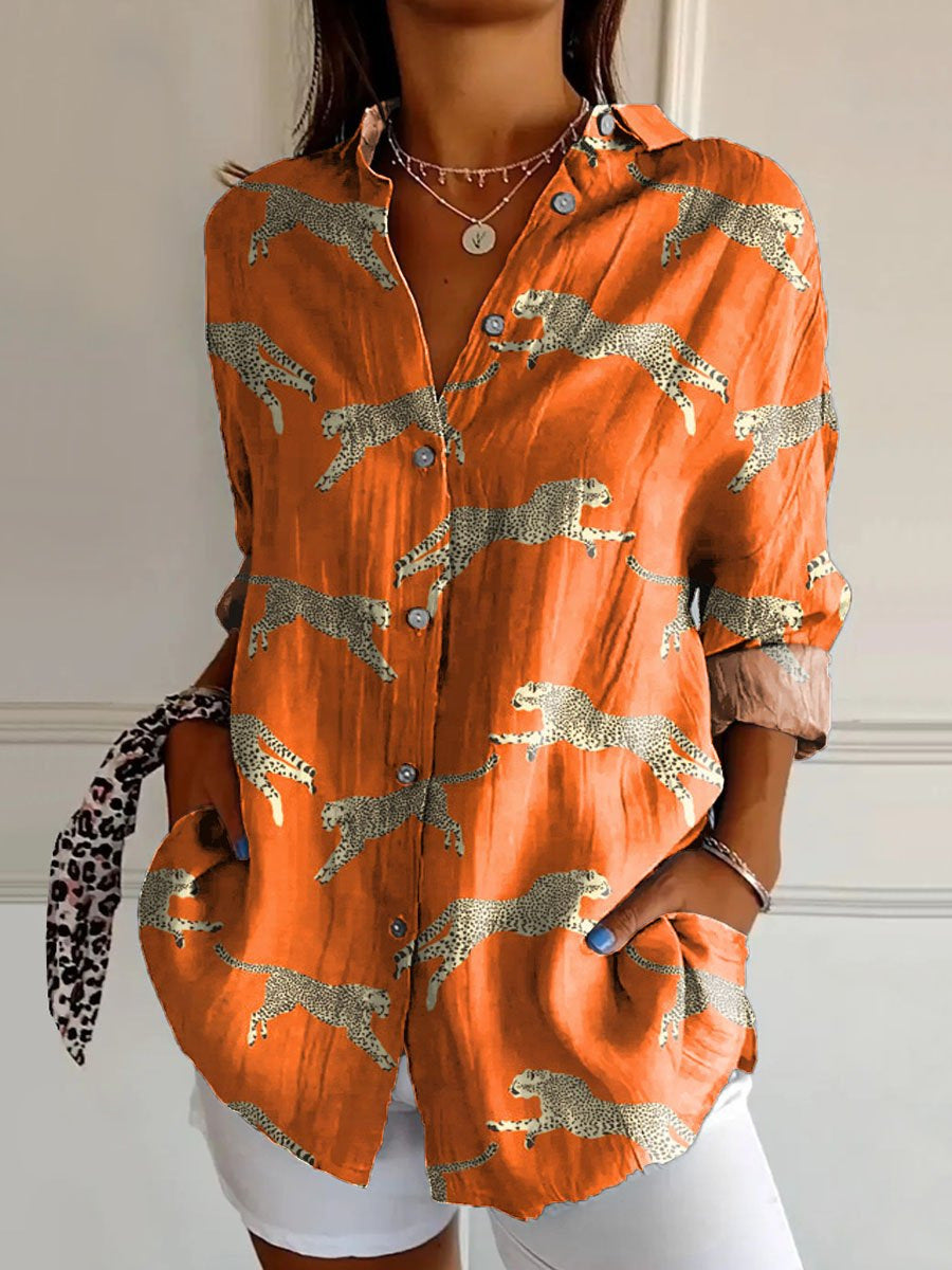 Long Style Long Sleeve Pattern Printed Shirt For Women - SN1837OG / 3XL - Shirt