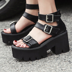 Punk Harajuku Street Thick Bottom Chunky Heel Women's Sandals