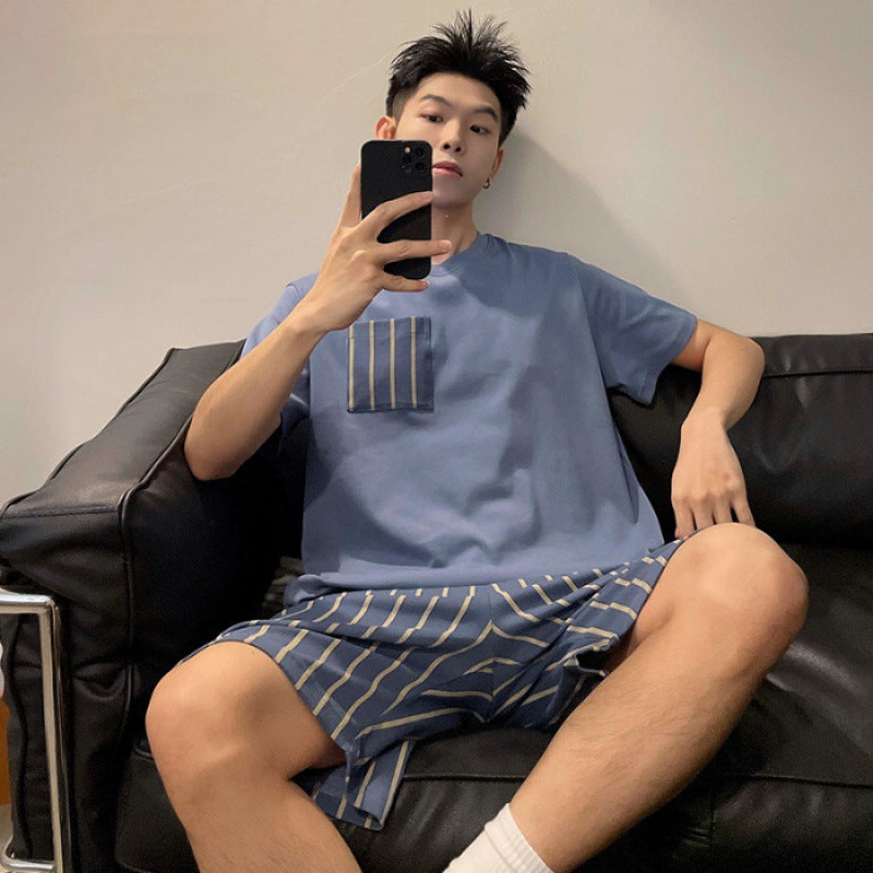 Men’s Round Neck Cartoon Loose Homewear Suit - YDF6102 / L - Hat
