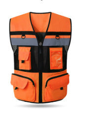 Multifunctional Reflective Traffic Breathable Vest Construction Duty Security Patrol Protective Clothing