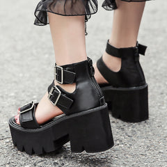 Punk Harajuku Street Thick Bottom Chunky Heel Women's Sandals