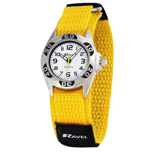 Ravel Children Velcro Nylon Watch Available Multiple Colour & Design R1507 - Yellow