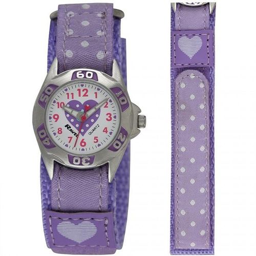 Ravel Children Velcro Nylon Watch Available Multiple Colour & Design R1507 - Purple