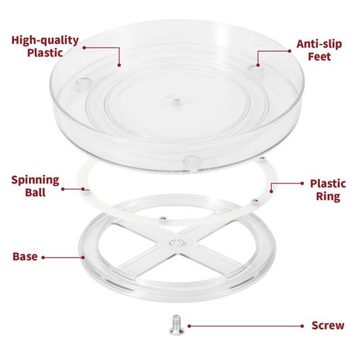 VINSANI TRANSPARENT TURNTABLE ORGANIZER