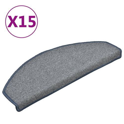 vidaXL Carpet Stair Treads 15 pcs Dark Green 56x17x3 cm