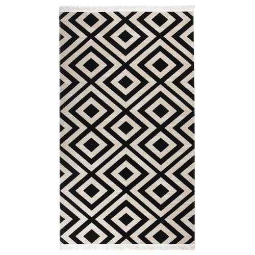 vidaXL Outdoor Rug Flatweave 80x150 cm Yellow - black and beige / 115 x 170 cm