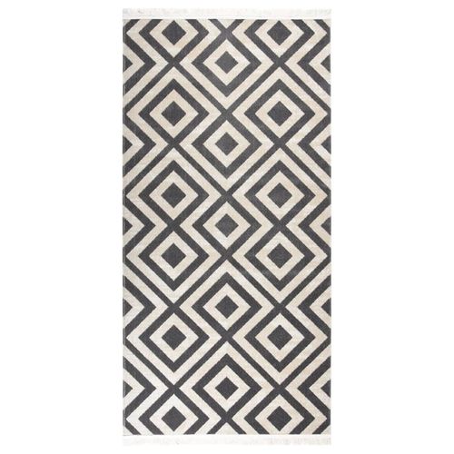vidaXL Outdoor Rug Flatweave 80x150 cm Yellow - light black and light beige / 100 x 200 cm