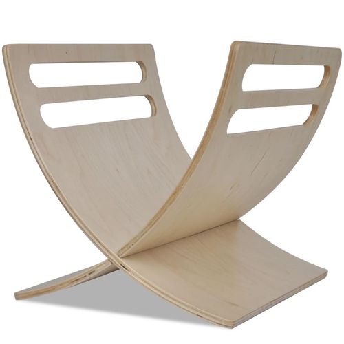 vidaXL Wooden Magazine Rack Floor Standing Natural