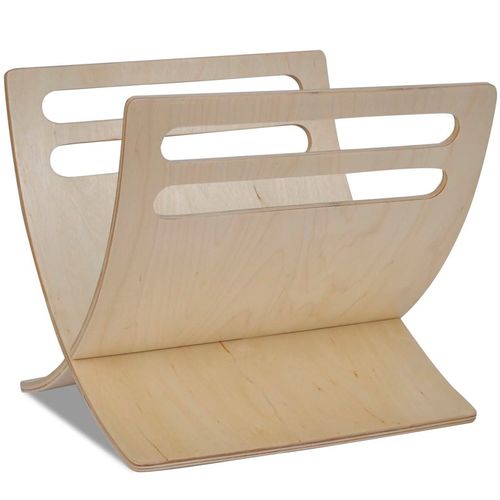 vidaXL Wooden Magazine Rack Floor Standing Natural
