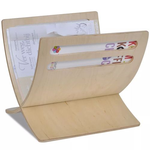 vidaXL Wooden Magazine Rack Floor Standing Natural