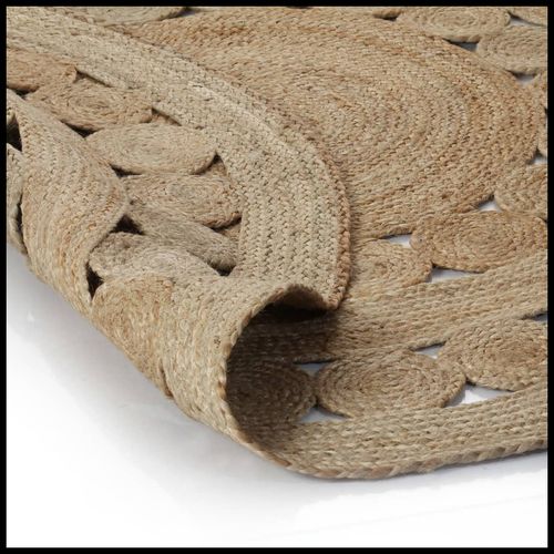 vidaXL Area Rug Braided Design Jute 180 cm Round