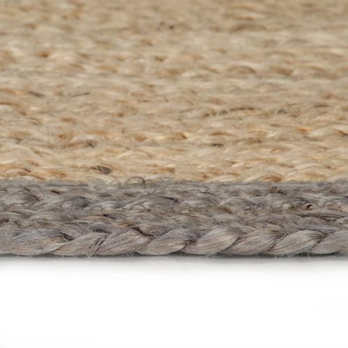 vidaXL Handmade Rug Jute with Grey Border 90 cm