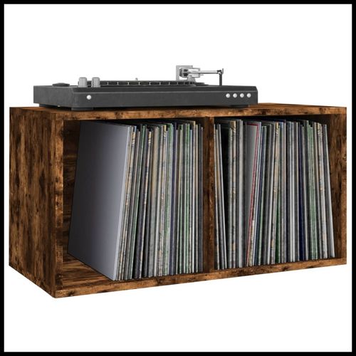 vidaXL Vinyl Storage Box Smoked Oak 71x34x36 cm Engineered Wood