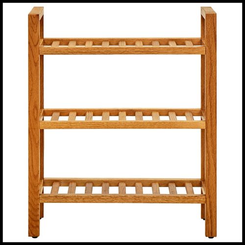 vidaXL Shoe Rack with 3 Shelves 50x27x60 cm Solid Oak Wood