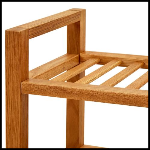 vidaXL Shoe Rack with 3 Shelves 50x27x60 cm Solid Oak Wood