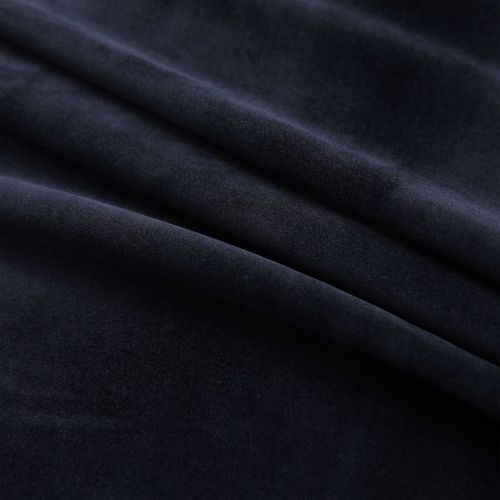 vidaXL Blackout Curtains with Rings 2 pcs Velvet Black 140x175 cm
