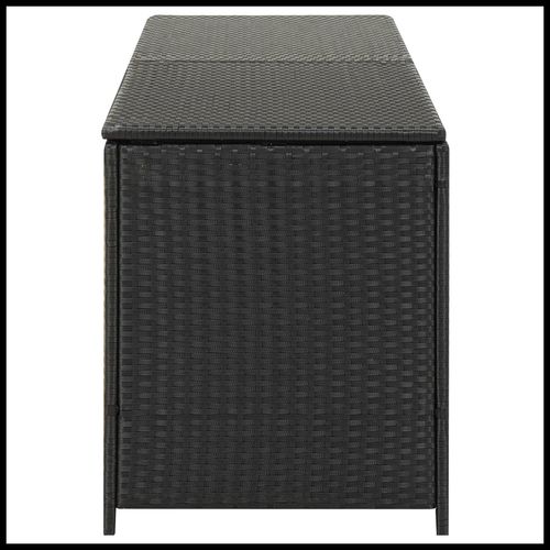 vidaXL Garden Storage Box Poly Rattan 200x50x60 cm Black