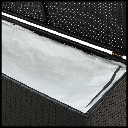 vidaXL Garden Storage Box Poly Rattan 200x50x60 cm Black