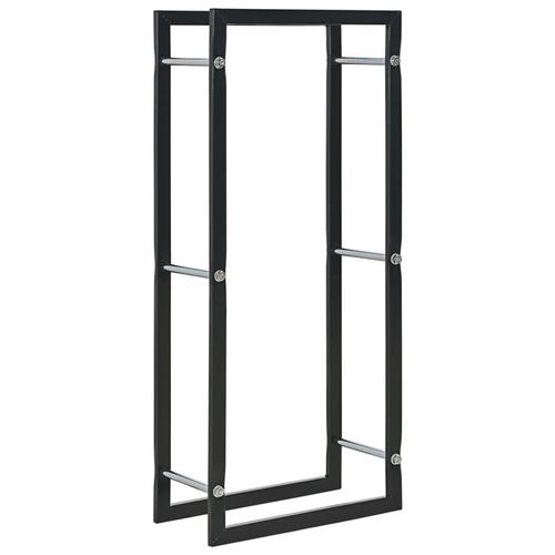 vidaXL Firewood Rack Black 50x20x150 cm Steel