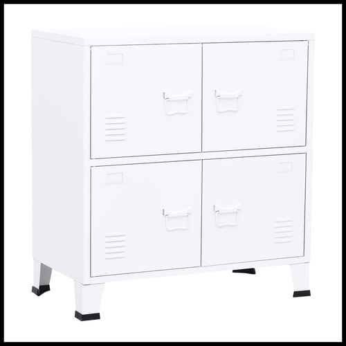 vidaXL Industrial Storage Chest White 75x40x80 cm Steel