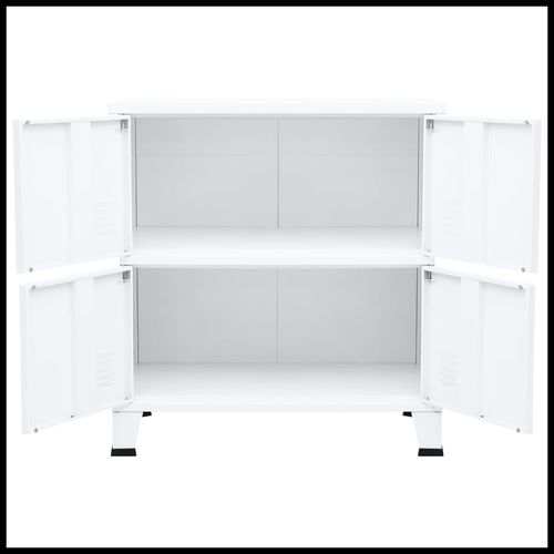 vidaXL Industrial Storage Chest White 75x40x80 cm Steel