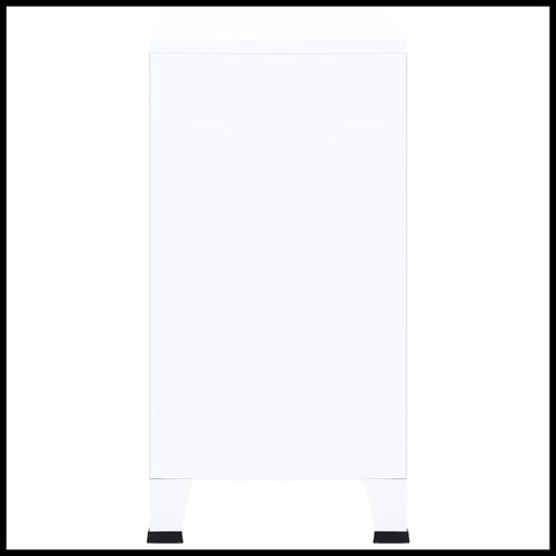 vidaXL Industrial Storage Chest White 75x40x80 cm Steel