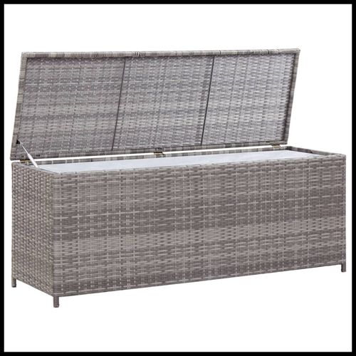 vidaXL Garden Storage Box Grey 120x50x60 cm Poly Rattan
