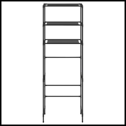 vidaXL 3-Tier Storage Rack over Toilet Black 53x28x169 cm