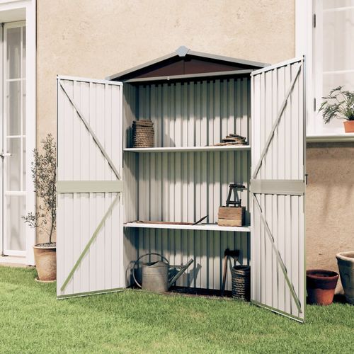 vidaXL Garden Shed Green 116x45x175 cm Galvanised Steel