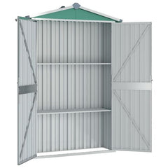 vidaXL Garden Shed Green 116x45x175 cm Galvanised Steel