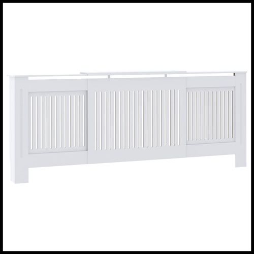 vidaXL MDF Radiator Cover White 205 cm