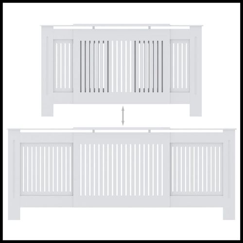 vidaXL MDF Radiator Cover White 205 cm