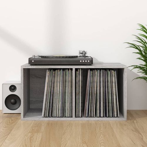 vidaXL Vinyl Storage Box Smoked Oak 71x34x36 cm Engineered Wood