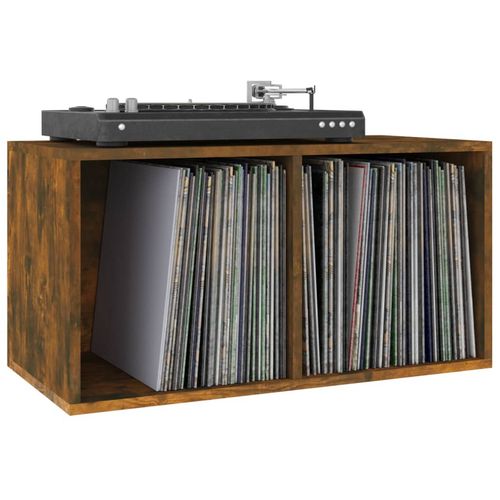 vidaXL Vinyl Storage Box Smoked Oak 71x34x36 cm Engineered Wood