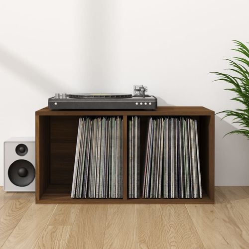 vidaXL Vinyl Storage Box Smoked Oak 71x34x36 cm Engineered Wood - brown oak