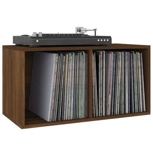 vidaXL Vinyl Storage Box Smoked Oak 71x34x36 cm Engineered Wood