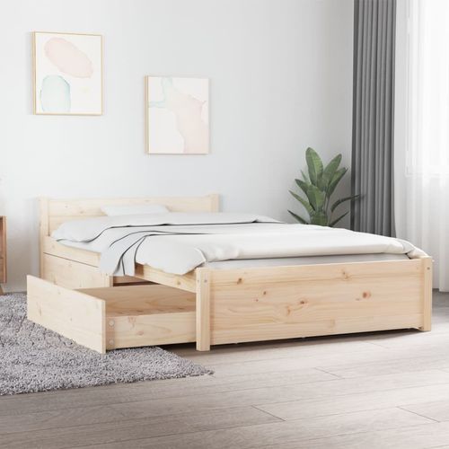 vidaXL Bed Frame with Drawers 75x190 cm Small Single