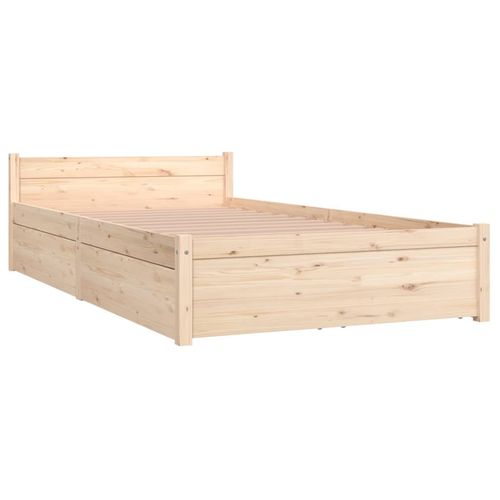 vidaXL Bed Frame with Drawers 75x190 cm Small Single