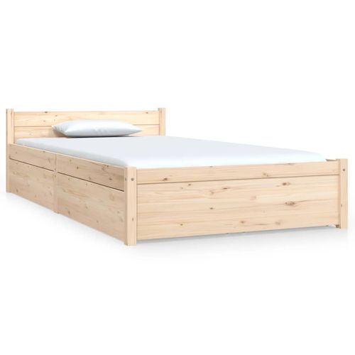 vidaXL Bed Frame with Drawers 75x190 cm Small Single