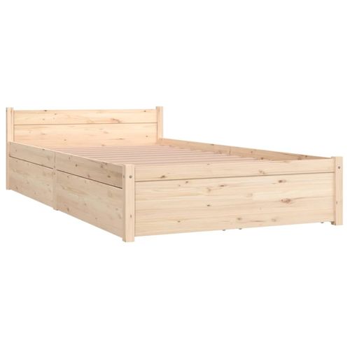 vidaXL Bed Frame with Drawers 75x190 cm Small Single