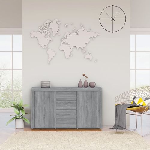 vidaXL Sideboard Smoked Oak 120x36x69 cm Engineered Wood