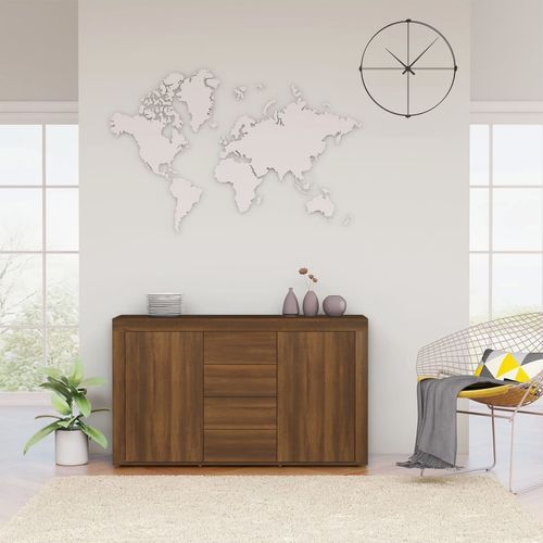 vidaXL Sideboard Smoked Oak 120x36x69 cm Engineered Wood - brown oak