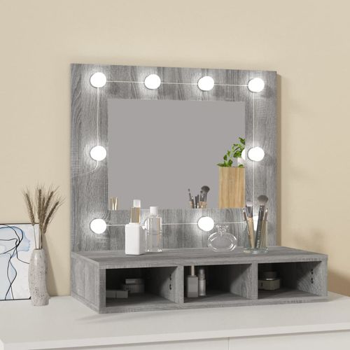 vidaXL Mirror Cabinet with LED Black 60x31.5x62 cm