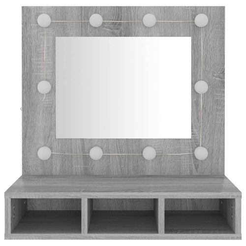 vidaXL Mirror Cabinet with LED Black 60x31.5x62 cm