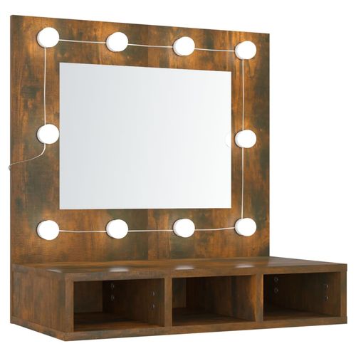 vidaXL Mirror Cabinet with LED Black 60x31.5x62 cm