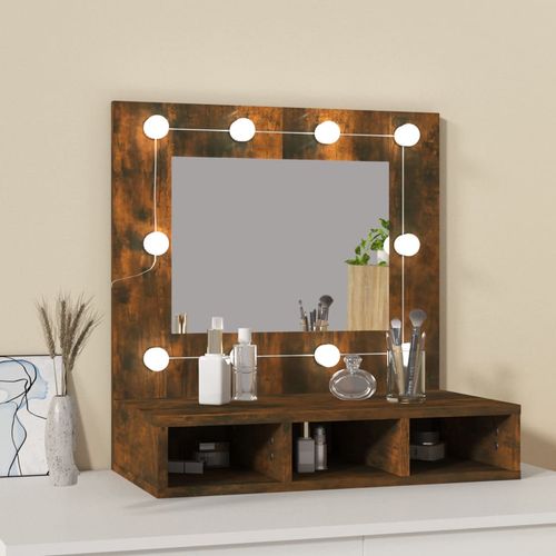 vidaXL Mirror Cabinet with LED Black 60x31.5x62 cm