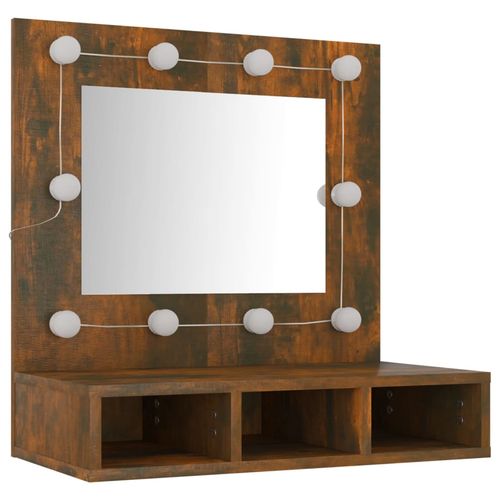 vidaXL Mirror Cabinet with LED Black 60x31.5x62 cm